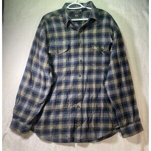 Route 66  Original Clothing Flannel Long Sleeve Shirt Striped Sz Extra Large